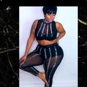 Two piece set rhinestones